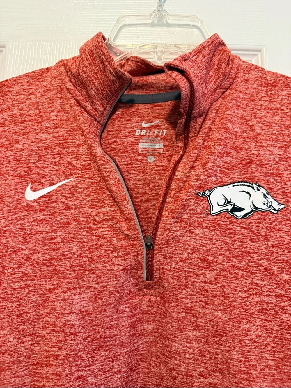 Nike Women's Arkansas Razorbacks Heather Red Quarter-Zip Pullover